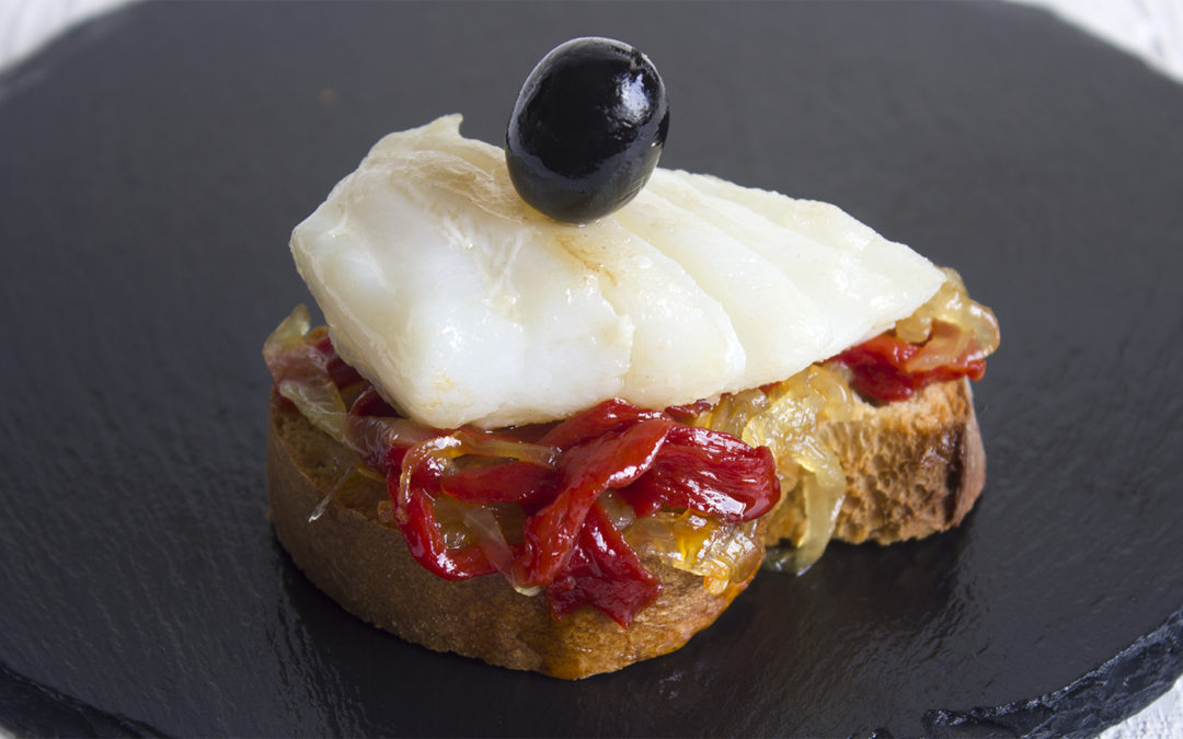 Tosta de ventresca de bacalao